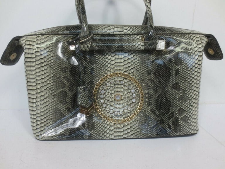  Ladies Handbag Reptile Pattern and Beaded Handbag with Shoulder Strap 