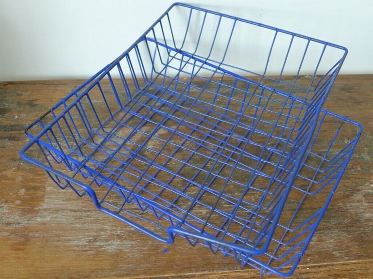 TWO Vintage Filing Basket Trays Letter Baskets. £10 for the two £10