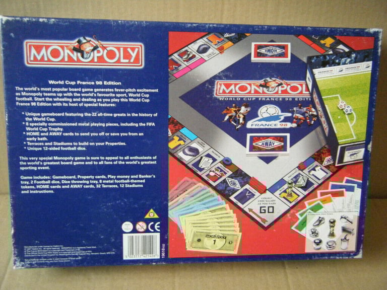 Monopoly (WORLD CUP FRANCE 98 EDITION). By Waddingtons / Hasbro. Complete.lete