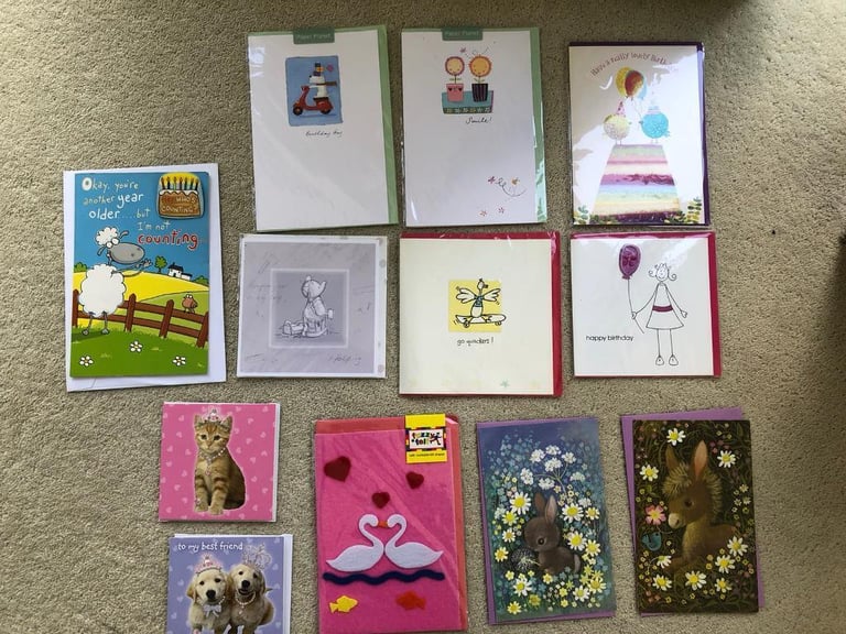 image for 12 Greeting Cards from Cards Galore: Birthday, Best Wishes, Blank