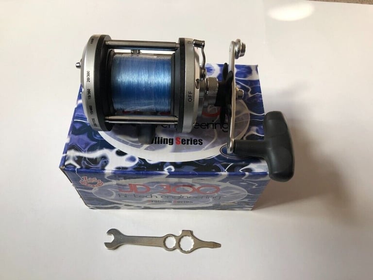 image for New Lineaeffe 300 Trolling Reel with Line for Sea, Boat Fishing