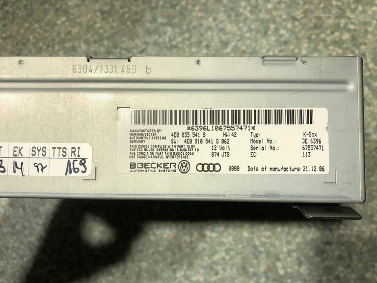 AUDI A8 D3, Q7, RADIO RECEIVER TUNER CONTROL, head unit, 4E0035542S
