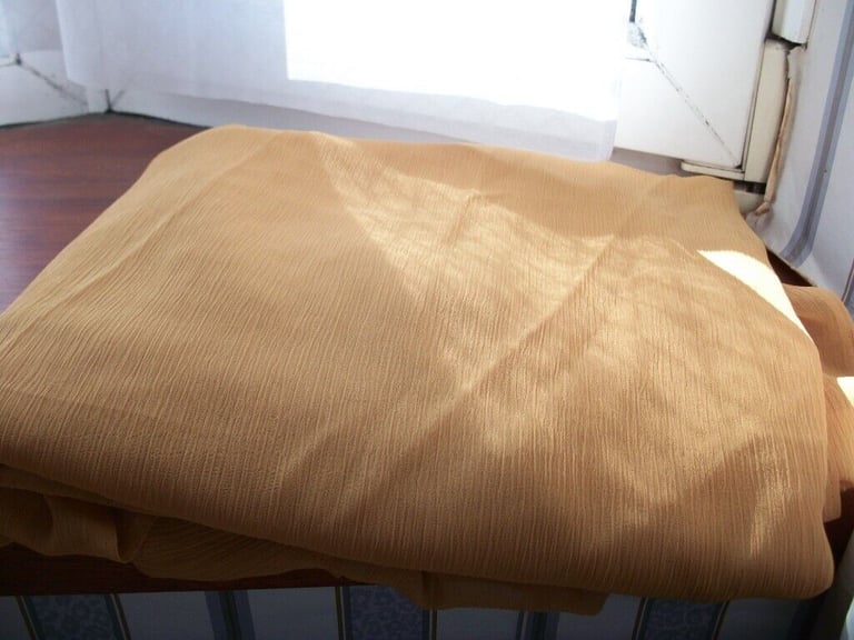 image for GEORGETTE FABRIC IN GOLD COLOUR WITH MATCHING LINING