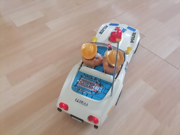  Vintage Pre 80's NANYANG Toy: CHEVY CORVETTE NYC Highway Patrol Police Battery Op Car. Working! 