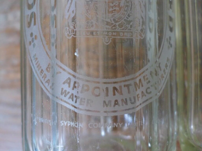 Collectable, Bar Display etc. TWO Antique Vintage Schweppes Soda Syphon Bottles, £25 for the two.