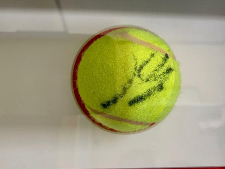 Serena Williams Hand Signed Ball Framed Display With Photo - Authenticity Guarantee CERTIFICATE