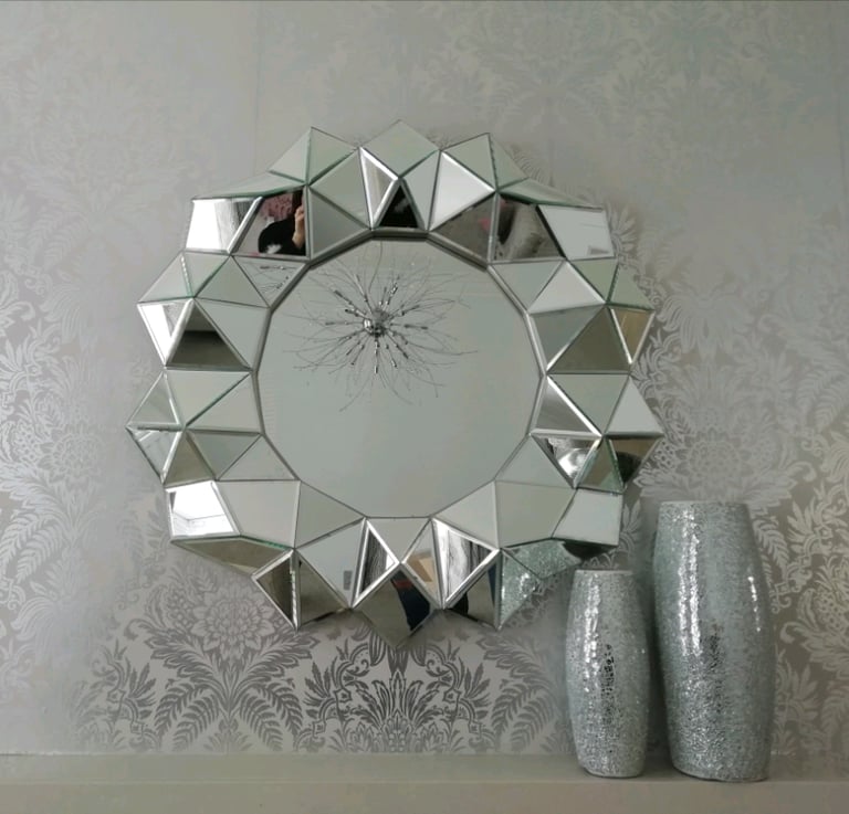 New and boxed Gallery Direct Aura wall Mirror - sunburst multi facet