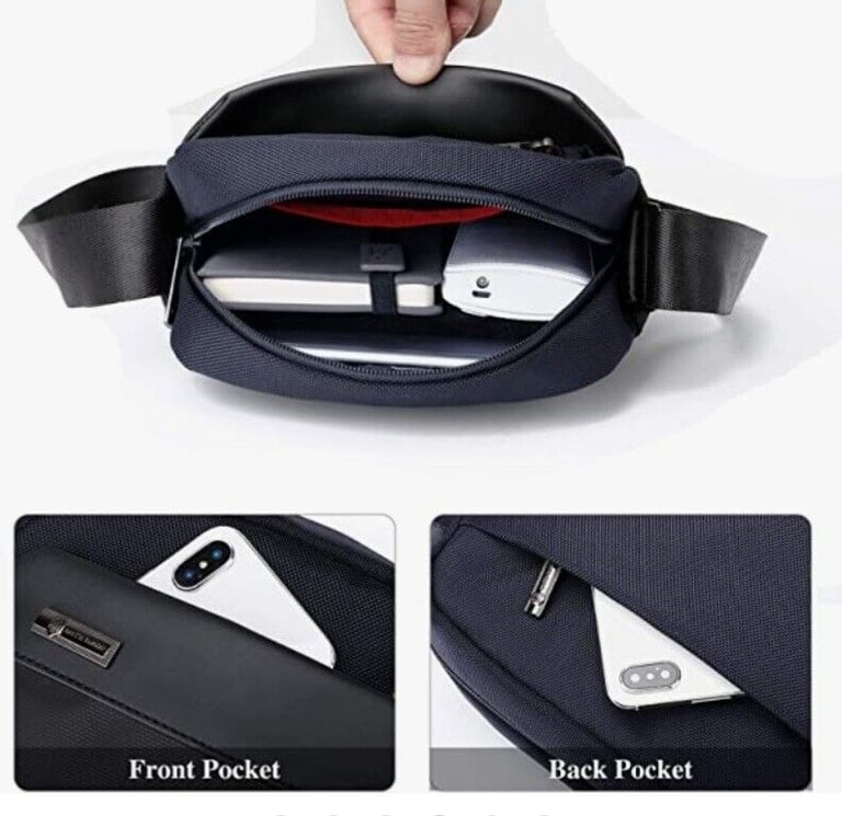 BAIGIO Canvas Crossbody Messenger Bag Lightweight Small Man Bag for Travel Work