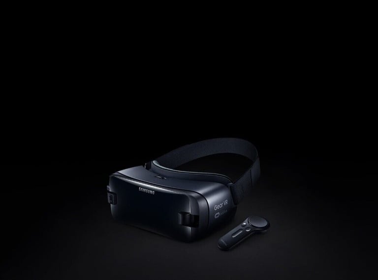 Samsung Gear VR powered by Oculus headset with remote control. Virtual reality headset