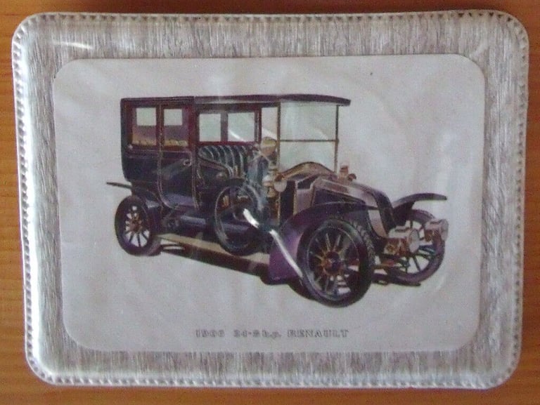 3 vintage kitsch plastic coasters,vintage cars: 1891 Panhard; 1904 Humberette; 1906 Renault.Can post