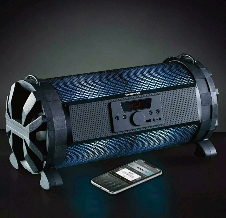 Daewoo LED Bazooka Speaker App Controlled Bluetooth/USB SPEAKER &  CHA