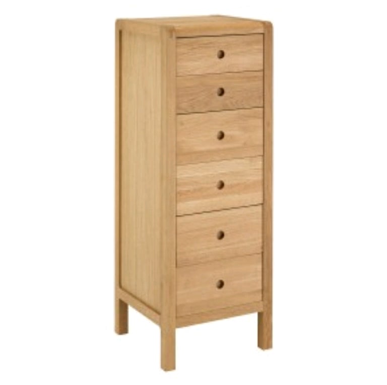 Habitat Radius Solid Oak 6 Drawers Chest Of Drawers Tallboy 