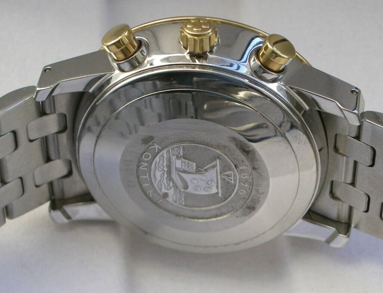 Eterna 1856  Kontiki automatic mechanical chronograph wristwatch-new old -Val 7750 - '90s - Bi-metal