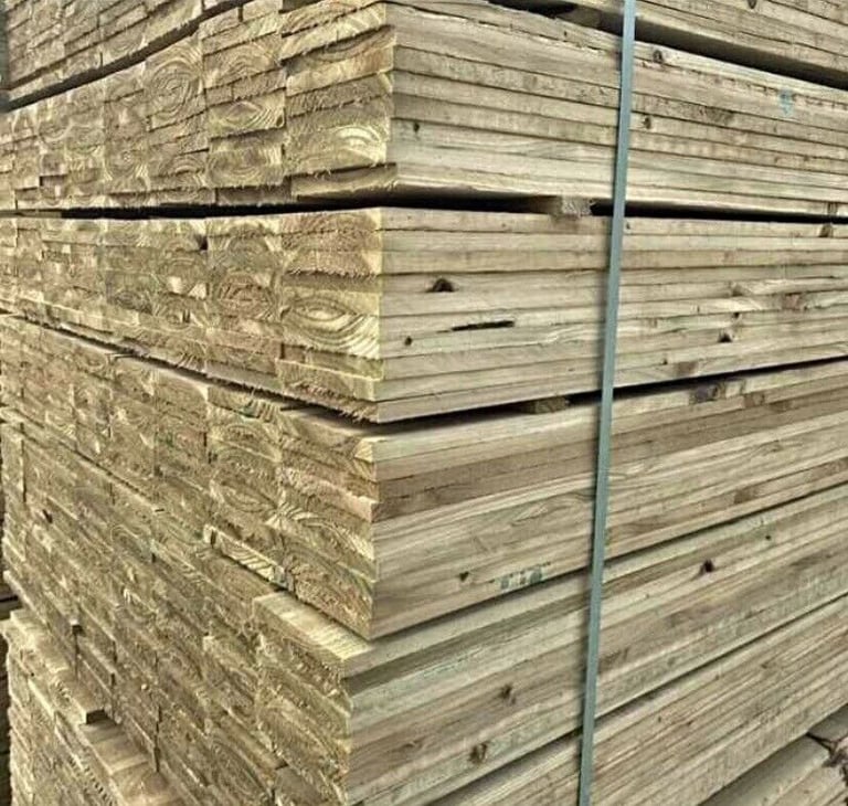New treated 1.8m long, 120mm wide fence timber boards