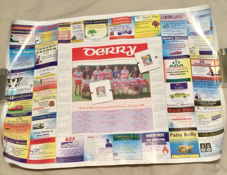 image for MAN SHED DERRY GAA SENIOR FOOTBALL CALENDAR 1998