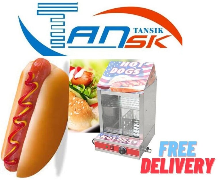image for Commercial Electric Hot Dog Steamer Machine & Bun Warmer Display Showcase