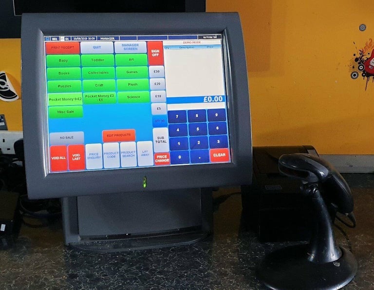Used Aures Galeo Epos Screen Retail Grocery Scanning System ICR Touch Point 2019