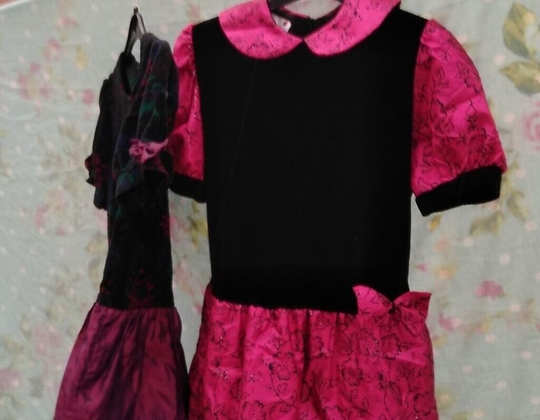 Girls Party Dresses, partly pink, 6/7 & 7/8 yrs, great condition
