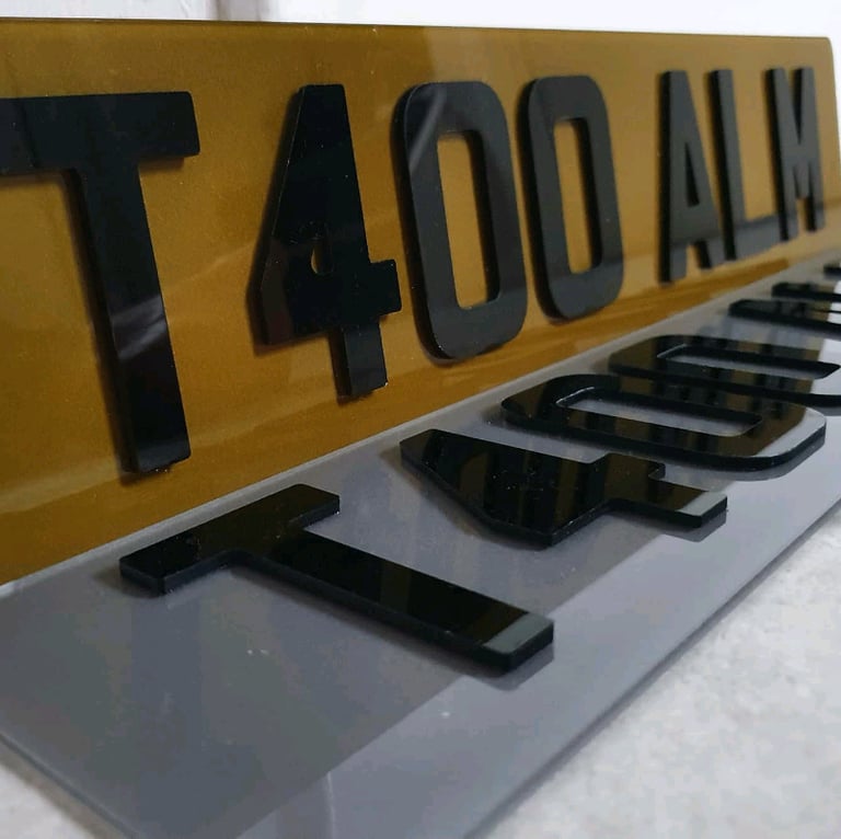 Tinted Car Number Plates 3D Gel 4D Laser Cut 4D Gel
