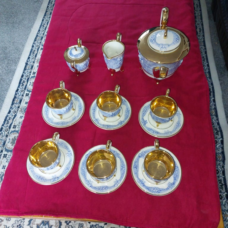 image for Capodimonte Gold plated Cherub Tea Set