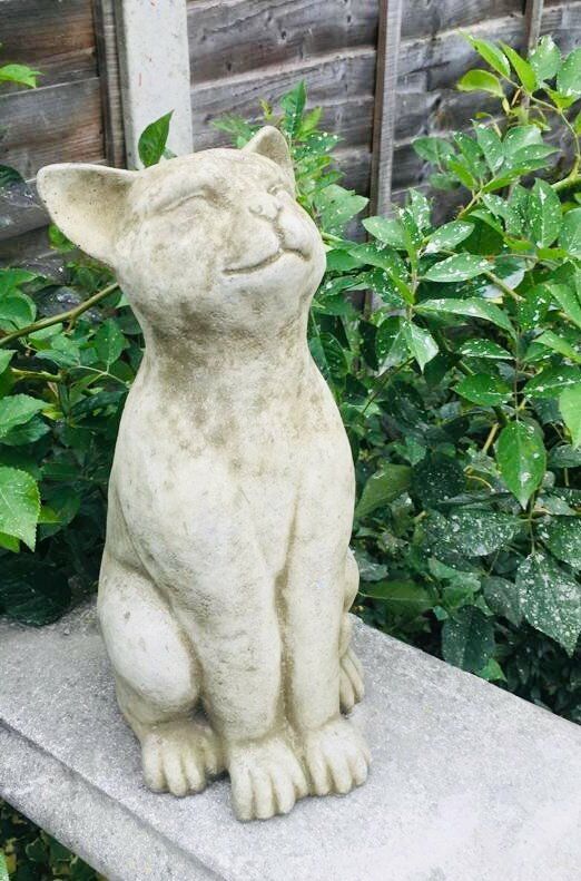 Sitting Proudly Cat Stone Garden Ornament