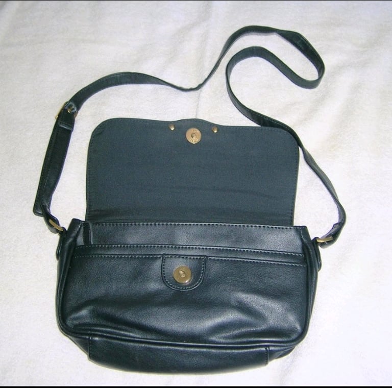 image for Non brand women's blue faux leather shoulder bag 10 inch×6 inch×2.5 inchNEW