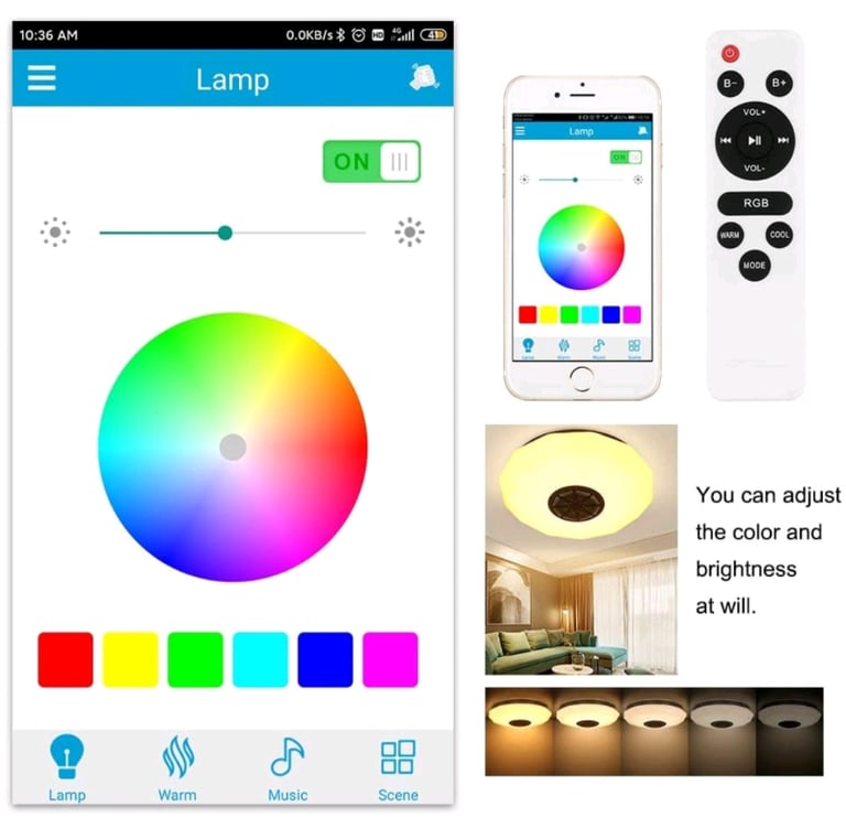 Ceiling Light, Multicolor, Bluetooth Speaker, APP, remote control 