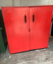 REDUCED 9) Red 2 door freshly painted heavy duty industrial tool wor