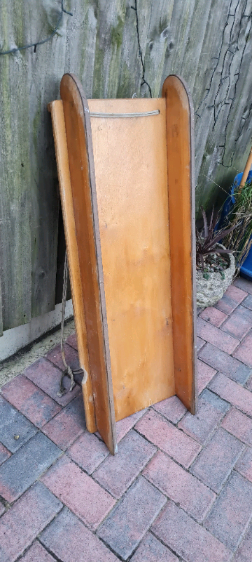 Collectible old vintage wooden sledge 1950s 60s 70s: