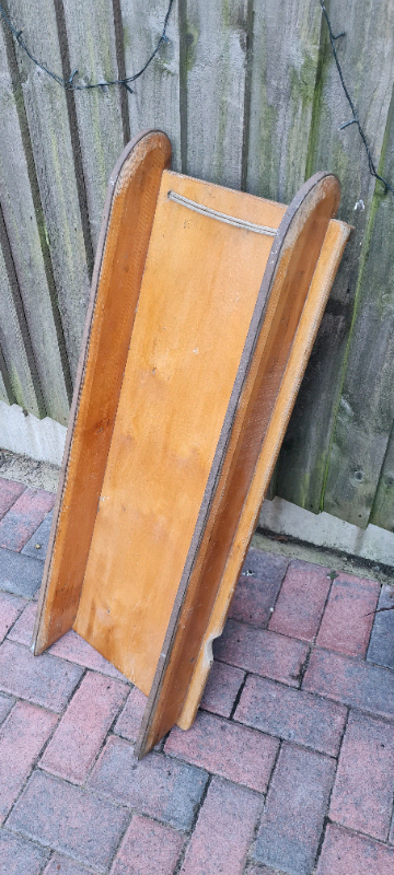 Collectible old vintage wooden sledge 1950s 60s 70s: