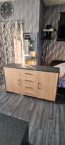 New 59 inches wide gray and oak colour unit £225