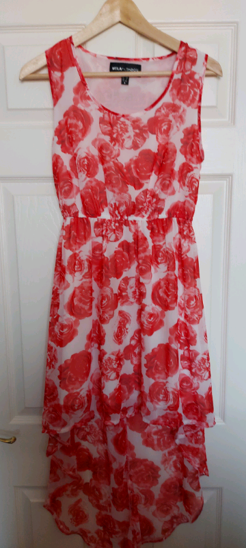 Red and white summer dress size 8
