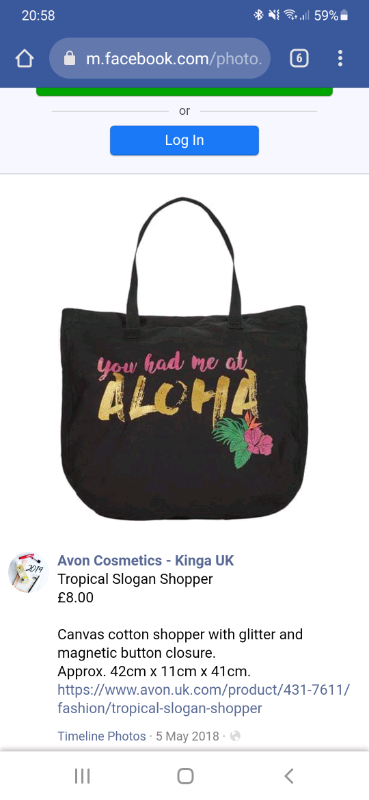 image for Avon Tropical Slogan Shopper - Brand New & Sealed