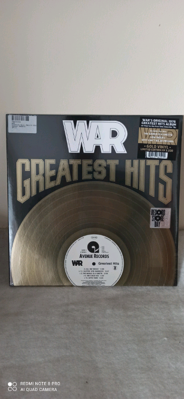 image for WAR Greatest Hits Gold Vinyl Limited Edition Of 5,500 