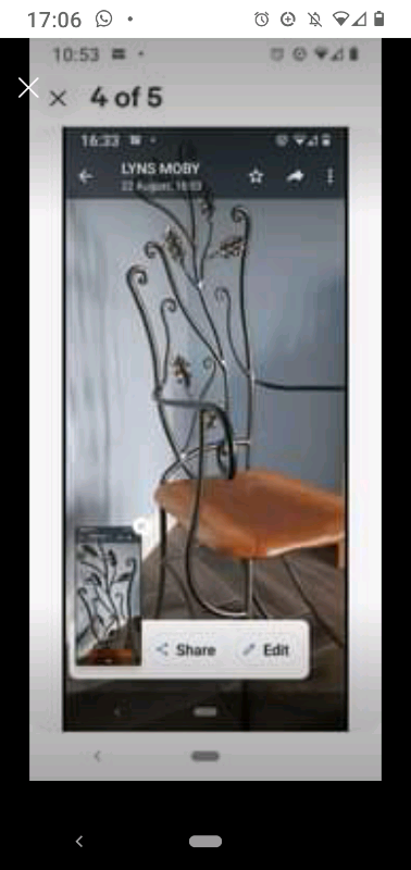 Handmade unique wood carved & iron occasion chair/decorative display c