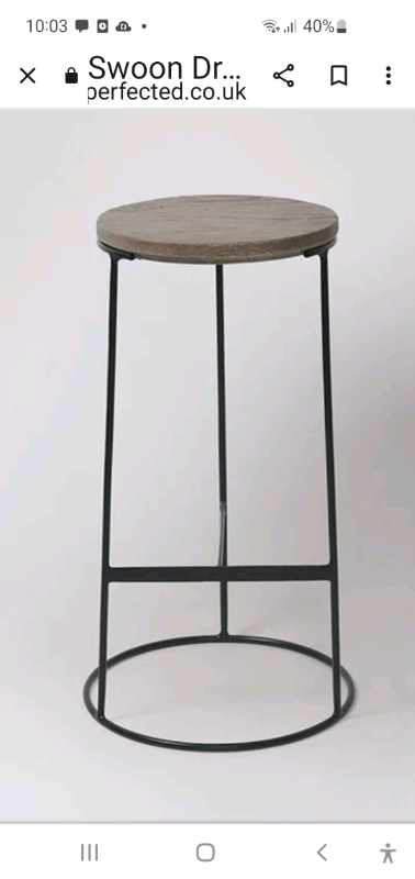  set of 2 mango & Steel bar stools retailed £249 unused jymust been stored no box