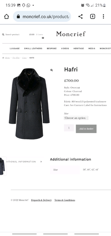 RRP £700 Brand new with tags new mens Moncrief Hafri coat overcoat jac