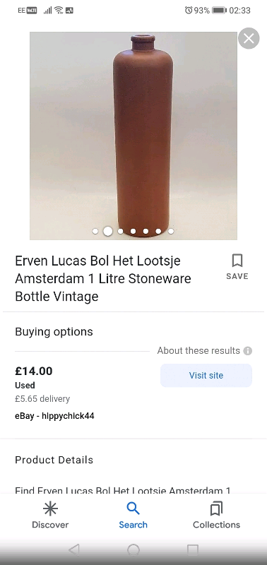 Vintage Erven Lucas bottle