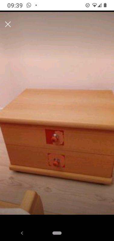 Bedside cabinets beech effect X 2 heavy 2 drawers each