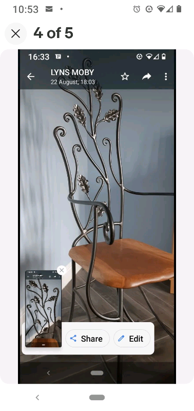 image for Handmade unique wood carved & iron occasion chair/decorative display c
