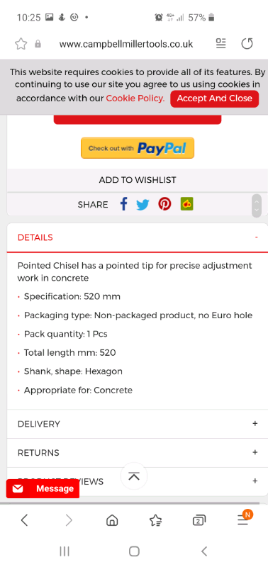 Concrete breaker tips 