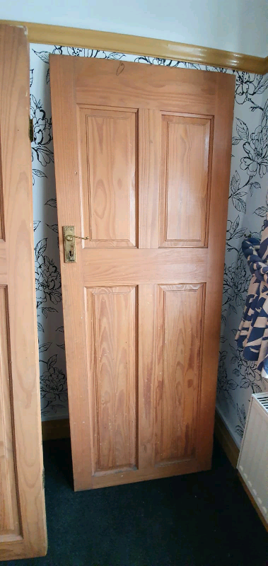 image for 4 panel solid oak doors (3 available)