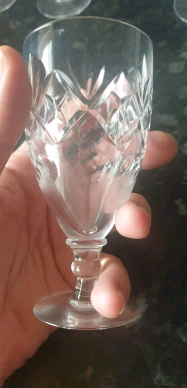 Thomas Webb crystal sherry glasses large