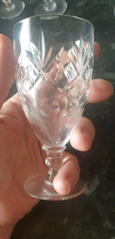 Thomas Webb crystal sherry glasses large
