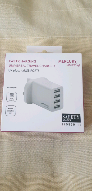 4 X USB FAST CHARGING PLUG ADAPTER 