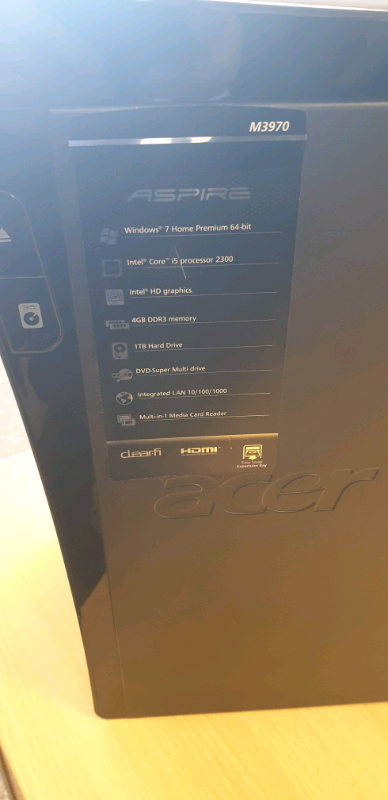 ACER ASPIRE M3970 i5 PC Windows 10