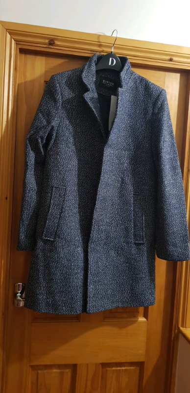 image for Mens button coat.size small navy and white 