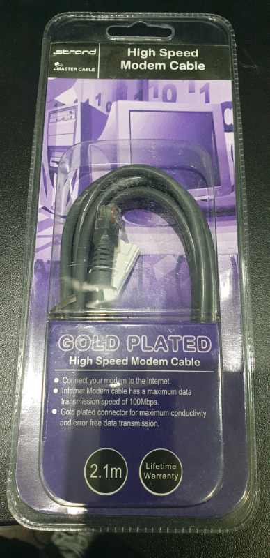 image for High Speed Modem Cable. Gold Plated 2.1M