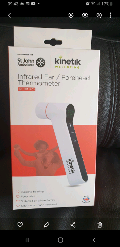 BNIB Kinetik Infrared ear & forehead thermometer 