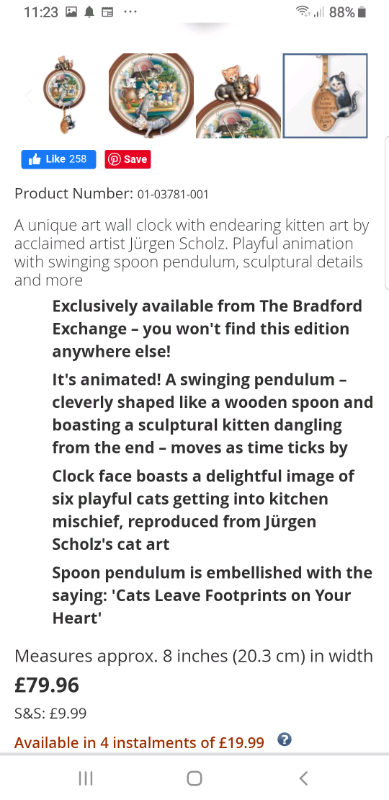 image for UNIQUE ART WALL CLOCK BY THE BRADFORD EXCHANGE 